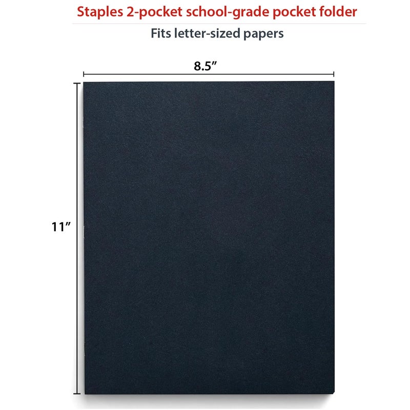 Staples 2-Pocket Folders, Letter-Size Document Folder Style, Navy Blue, Durable, Lightweight (25 Pack) - Image 5